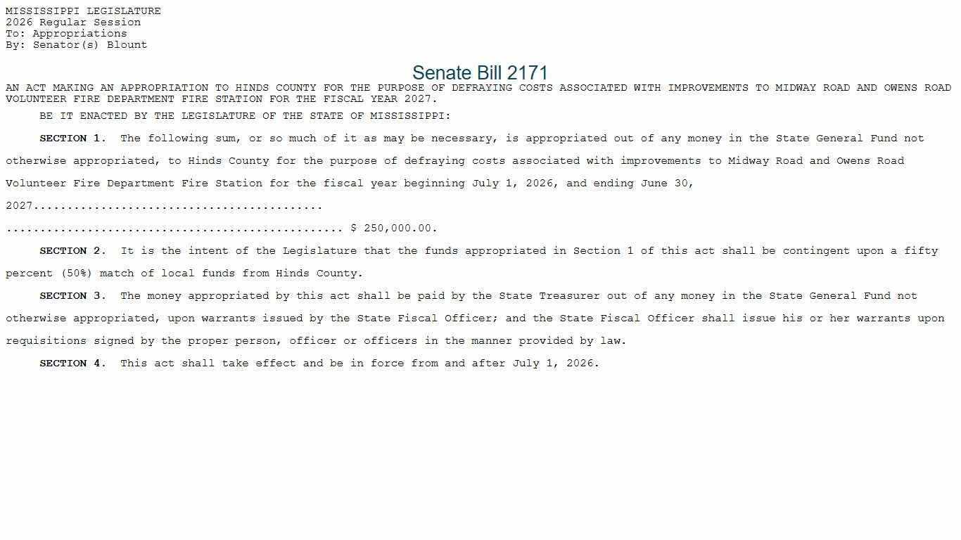 SB2171 (As Introduced) - 2026 Regular Session